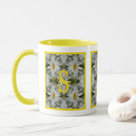 Personalisierte Monogramm-Initialen Name Gänseblüm Tasse