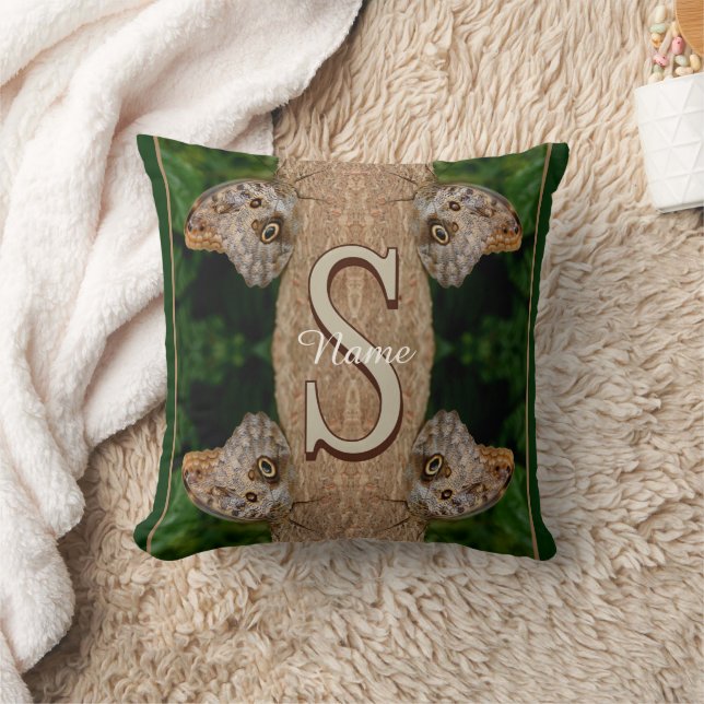 Personalisierte Monogramm-Initialen-Name Schmetter Kissen (Decke)