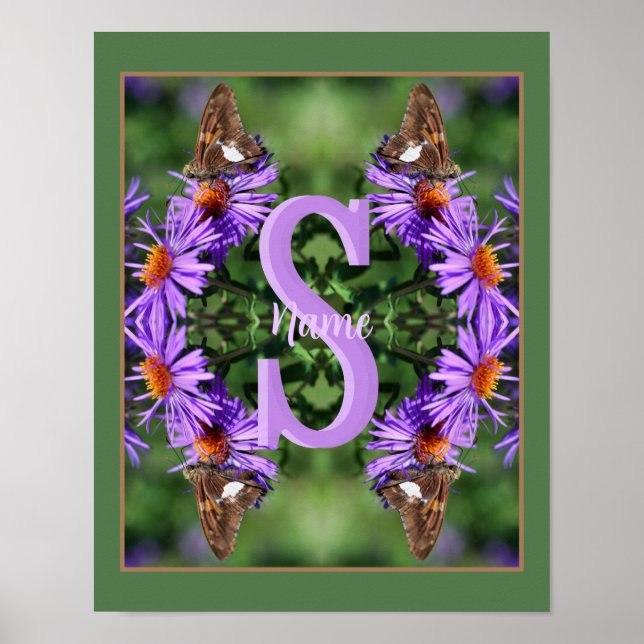 Personalisierte Monogramm-Initialen-Name Schmetter Poster (Vorne)