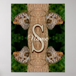 Personalisierte Monogramm-Initialen-Name Schmetter Poster