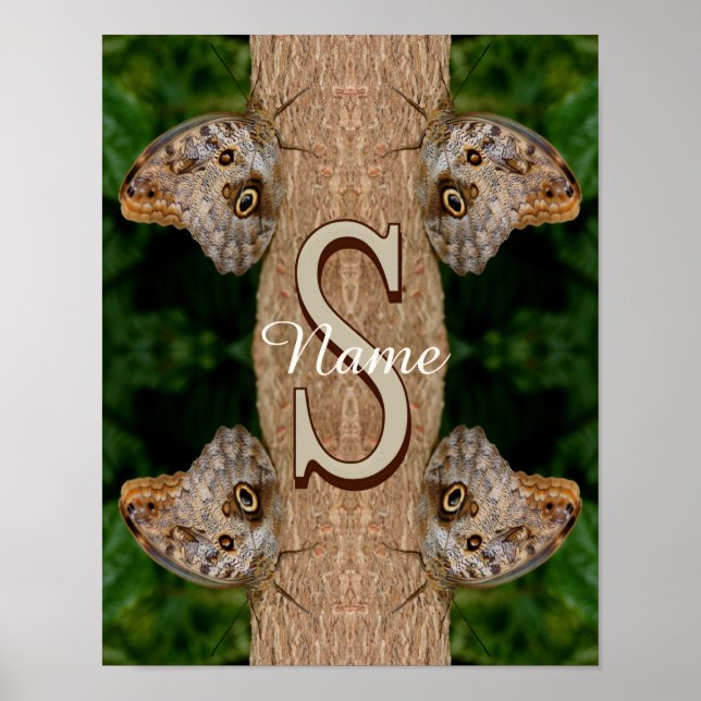 Personalisierte Monogramm-Initialen-Name Schmetter Poster (Vorne)
