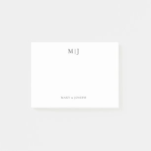 Personalisierte Monogramm-Initialen Schwarze Typog Post-it Klebezettel
