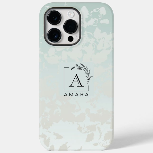 Personalisierte Monogramm iPhone 14 Pro Max Hülle (Rückseite)