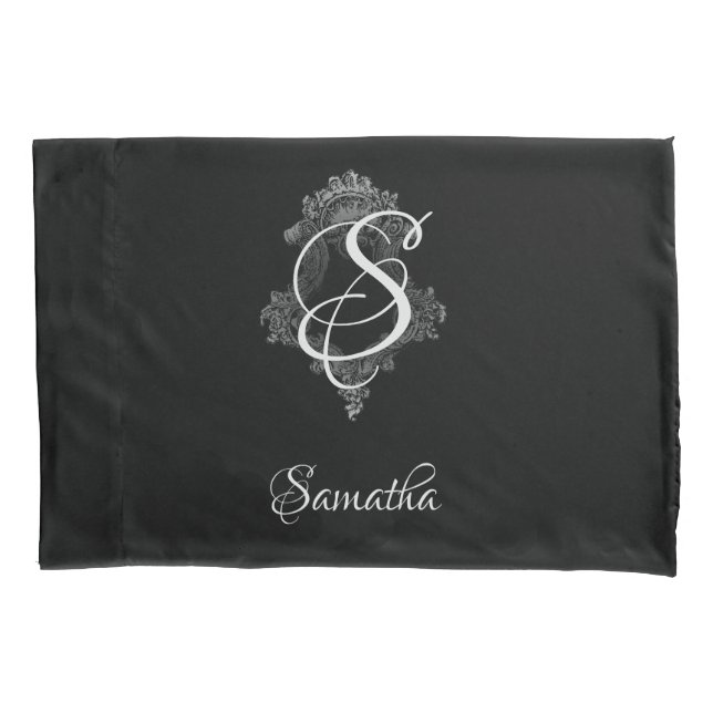 Personalisierte Monogramm Kissenbezug (Vorderseite)