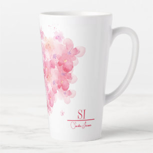 Personalisierte Monogramm-Latte-Tasse   Moderne Bl Milchtasse