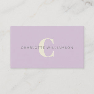 Personalisierte Monogramm-Lavendel-Style Bürokarte Visitenkarte