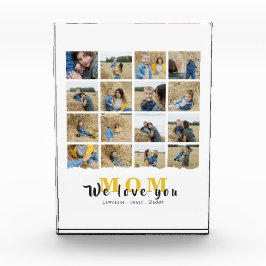 Personalisierte Monogramm-Liebe Mama 16 Mütter Fot Fotoblock