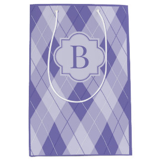 Personalisierte Monogramm Lila Lilac-Raute Mittlere Geschenktüte