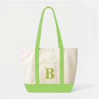 Personalisierte Monogramm LIME GREEN + NATÜRLICHE