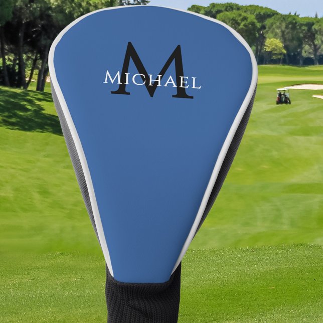 Personalisierte Monogramm-Name-Initiale Blau Golf Headcover (Personalized Monogram Name Initial Blue Golf Head Cover)