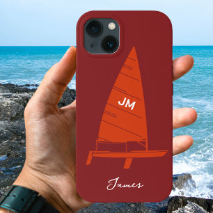 Personalisierte Monogramm Name Sailboat Racing Ora Case-Mate iPhone Hülle