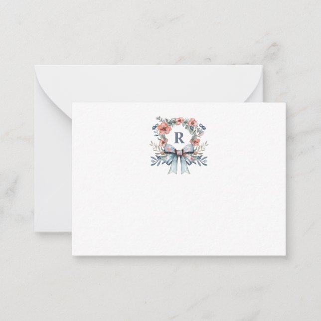 Personalisierte Monogramm-Note-Karte Mitteilungskarte (Vorderseite)