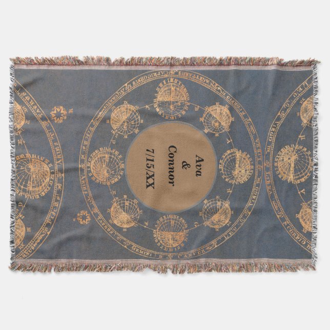 Personalisierte Monogramm-Schraubenlehne Decke (Vorderseite)