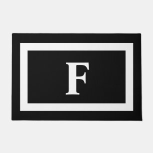 Personalisierte Monogramm Schwarz-weiß Fußmatte