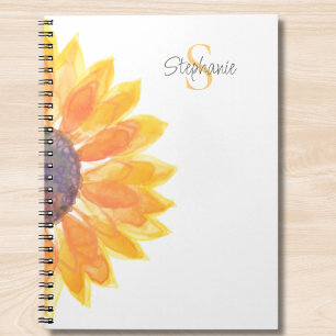 Personalisierte Monogramm-Sonnenblume Notizblock