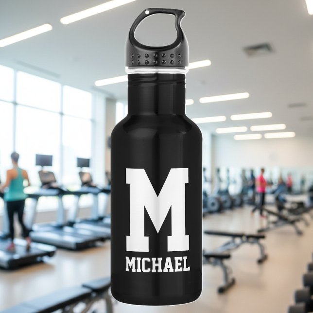 Personalisierte Monogramm-Sportflasche Edelstahlflasche (Monogrammed water bottle)
