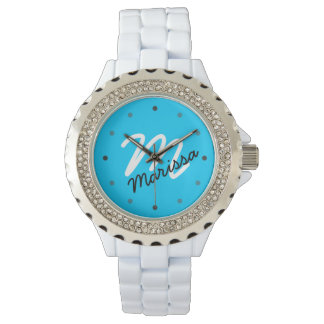 Personalisierte Monogramm-Sporty Armbanduhr
