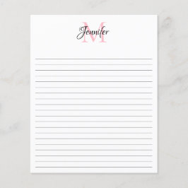 Personalisierte Monogramm-Stationery 4,5" x 5,6" Flyer