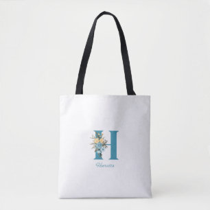 Personalisierte Monogramm-Tasche Blumen Initial-Ta Tasche