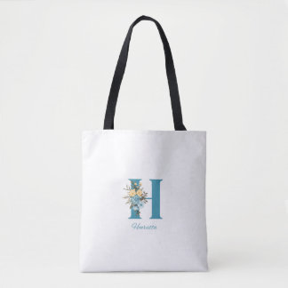 Personalisierte Monogramm-Tasche Blumen Initial-Ta Tasche