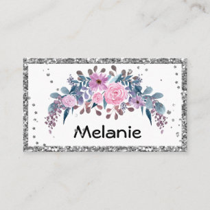 Personalisierte Monogramm Text Aquarell Blume Flor Visitenkarte
