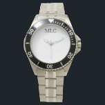 Personalisierte Monogramm-Überwachungsfläche Armbanduhr<br><div class="desc">Gib ein Geschenk, das er tatsächlich behalte (und anziehen!) und erinnere dich daran, wer es ihm jedes Mal gegeben hat, wenn er die Zeit Karo.</div>