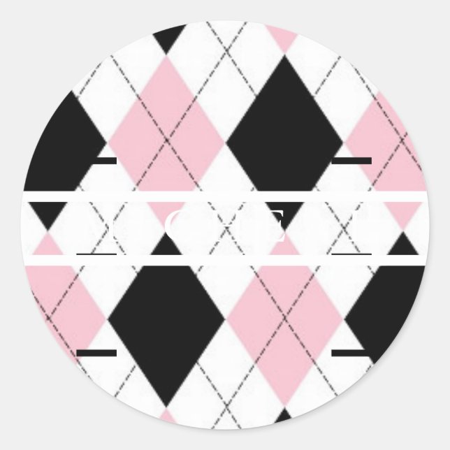 Personalisierte Monogramm-Umschlag Aufkleber rosa  (Vorderseite)