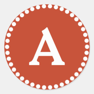 Personalisierte Monogramm-Umschlag Aufkleber rot/w