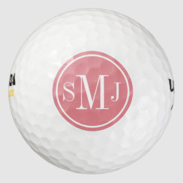 Personalisierte Monogramm- und Erdbeereisrahmen Golfball
