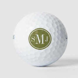 Personalisierte Monogramm- und Holzrahmen Golfball