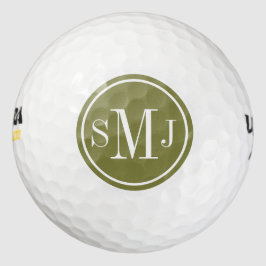 Personalisierte Monogramm- und Holzrahmen Golfball