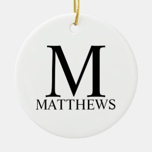 Personalisierte Monogramm und Name Keramik Ornamen Ornament