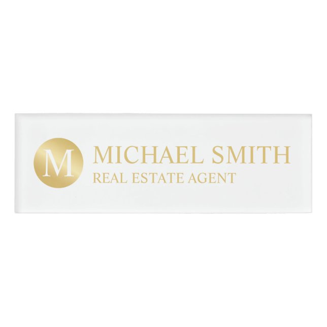 Personalisierte Monogramm und Name Namenschild (Vorderseite)