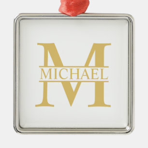 Personalisierte Monogramm und Name Ornament Aus Metall