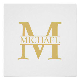 Personalisierte Monogramm und Name Poster