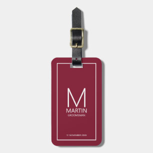 Personalisierte Monogramm- und Name-Trauzeugen Gepäckanhänger