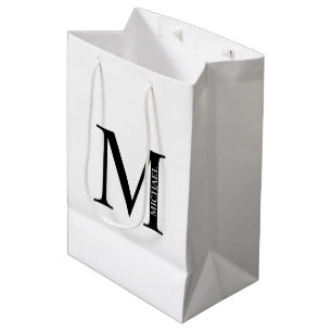 Personalisierte Monogramm- und Namens-Geschenktasc Mittlere Geschenktüte