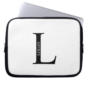 Personalisierte Monogramm- und Namens-Laptoptasche Laptopschutzhülle