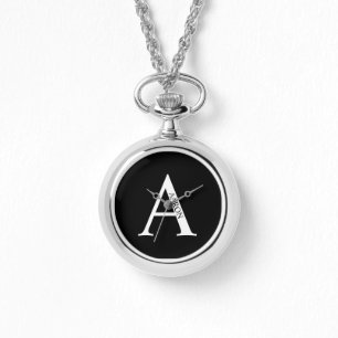 Personalisierte Monogramm- und Namens-Taschenuhr Armbanduhr
