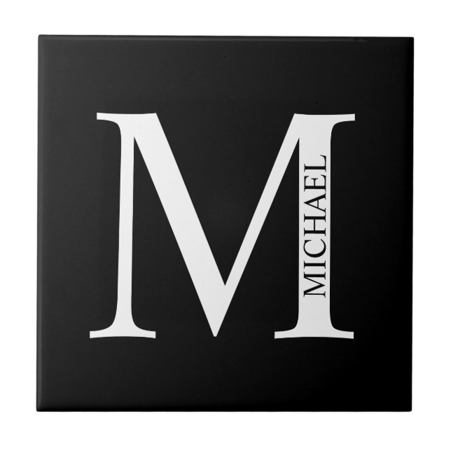 Personalisierte Monogramm und Namensdatei Fliese (Vorderseite)