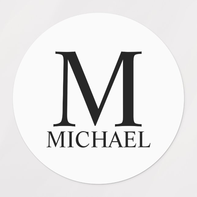 Personalisierte Monogramm- und Namensschilder Etiketten (Design 1)