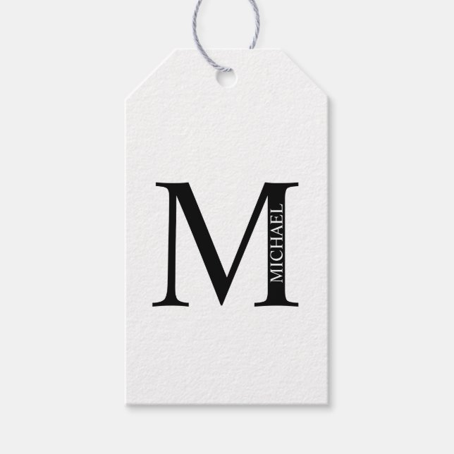 Personalisierte Monogramm- und Namensschilder Geschenkanhänger (Vorderseite)