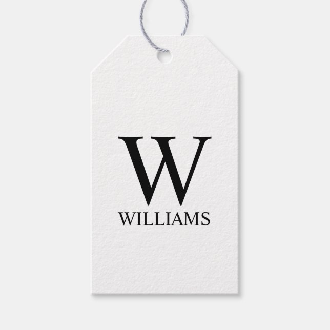 Personalisierte Monogramm- und Namensschilder Geschenkanhänger (Vorderseite)