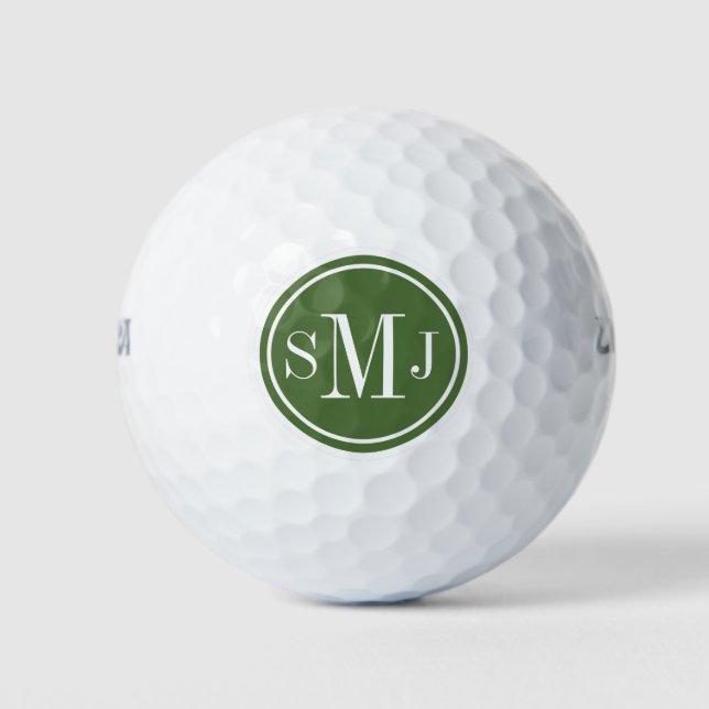 Personalisierte Monogramm- und Treetop-Rahmen Golfball (Vorderseite)