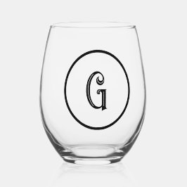 Personalisierte Monogramm Weinglas Ohne Stiel