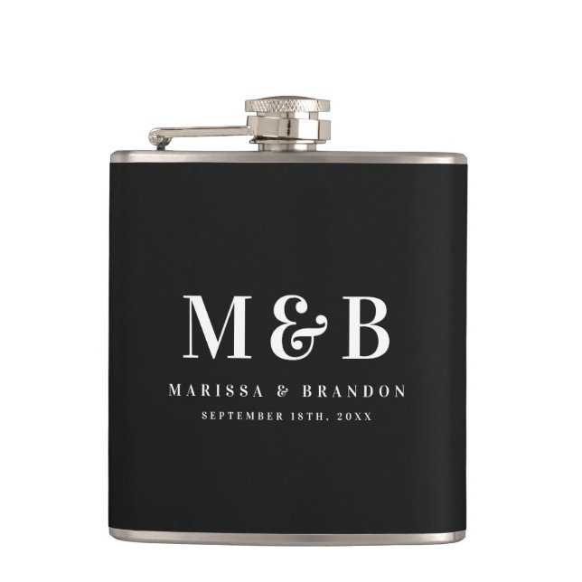 Personalisierte monogrammierte Anfangsbuchstaben H Flachmann (Vorderseite)