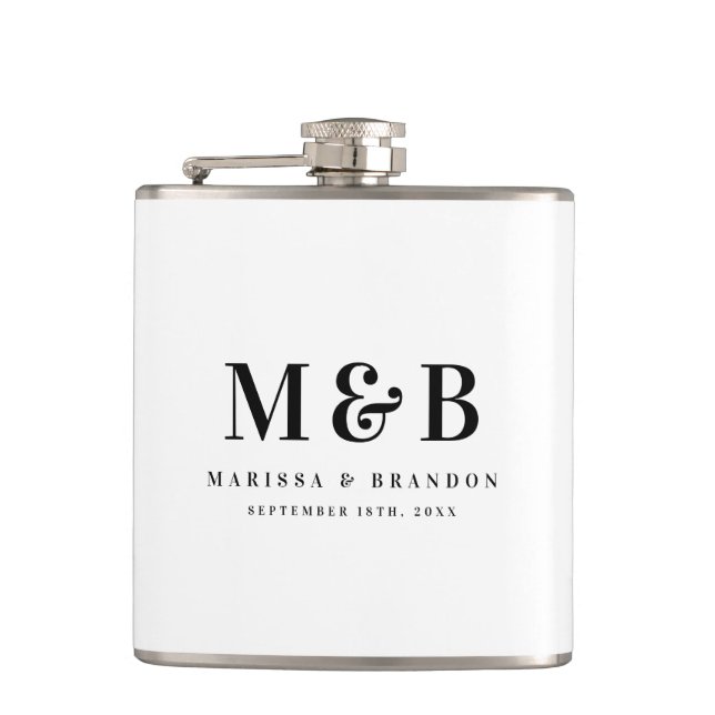 Personalisierte monogrammierte Anfangsbuchstaben H Flachmann (Vorderseite)