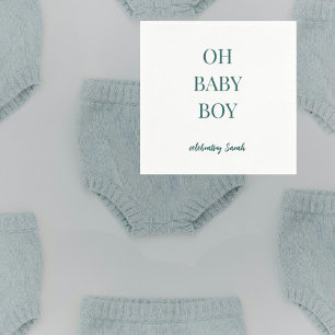 Personalisierte Moody Blaugrüne Babyshower für Jun Serviette
