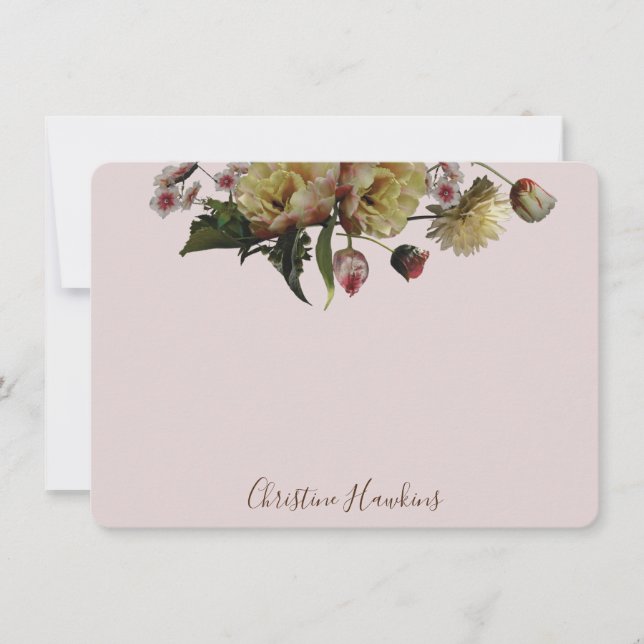Personalisierte Moody Elegante Wildblume Blues Blu Mitteilungskarte (Vorderseite)