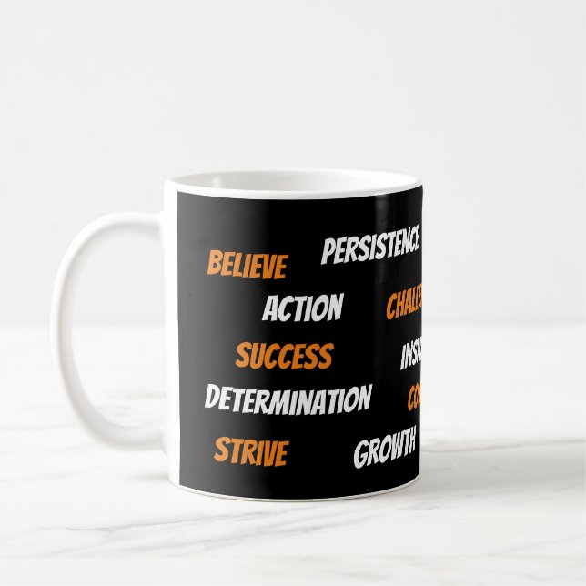 Personalisierte Motivierend Word Cloud-Tasse Kaffeetasse (Links)